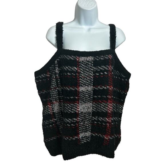 Lane Bryant Classic Plaid Jacquard Tank Sweater Sz 18/20 (2X) Square Neck Top - Picture 6 of 8